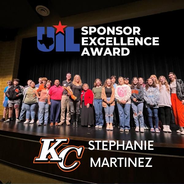  Stephanie Martinez Honored with UIL Sponsor Excellence Award